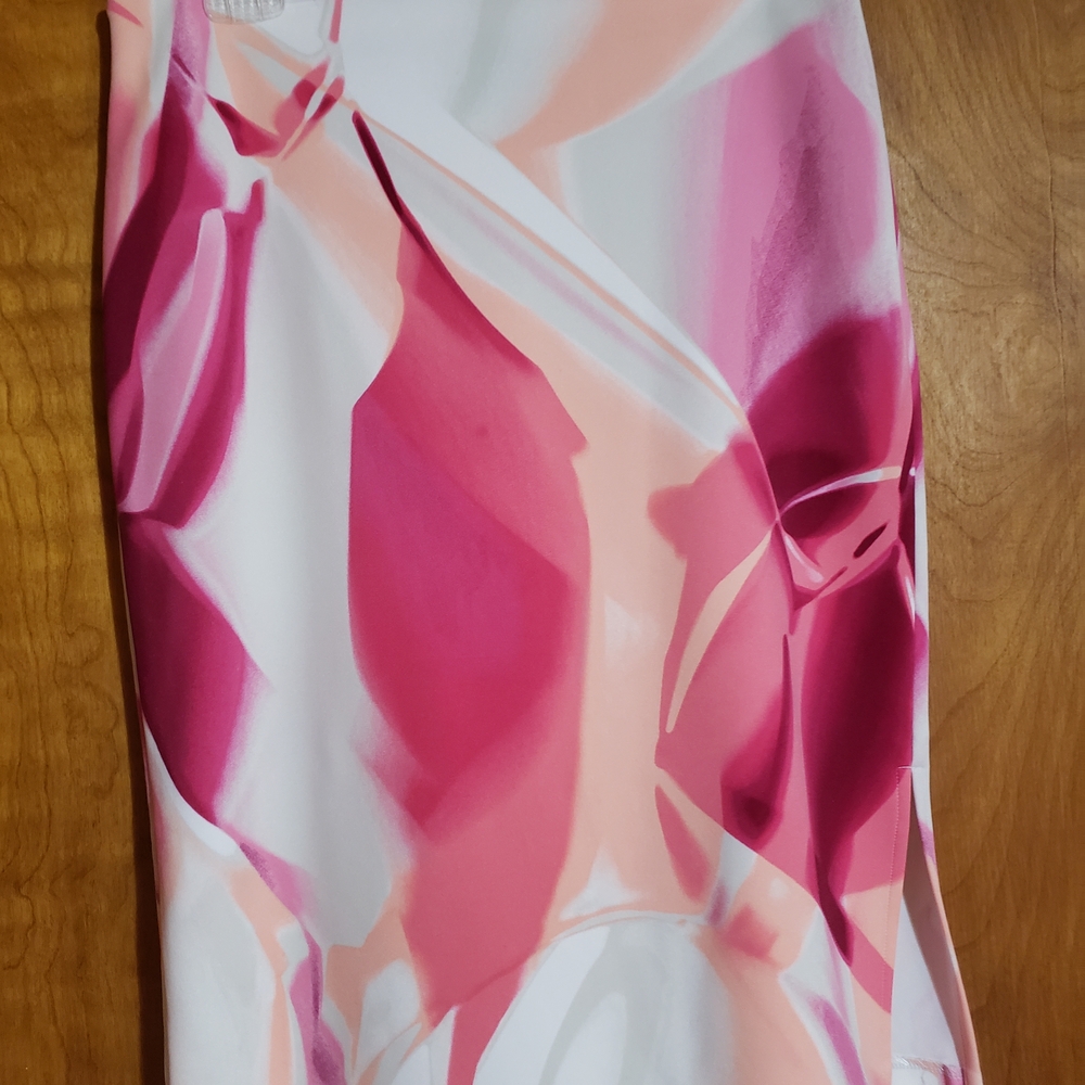 Pink Peach and White Abstract Skirt